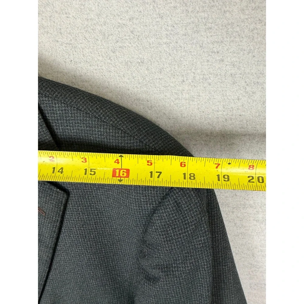 J. Hilburn‎ Mens Wool Tailored Fit Sport Coat Blazer Charcoal Micro Check 43R